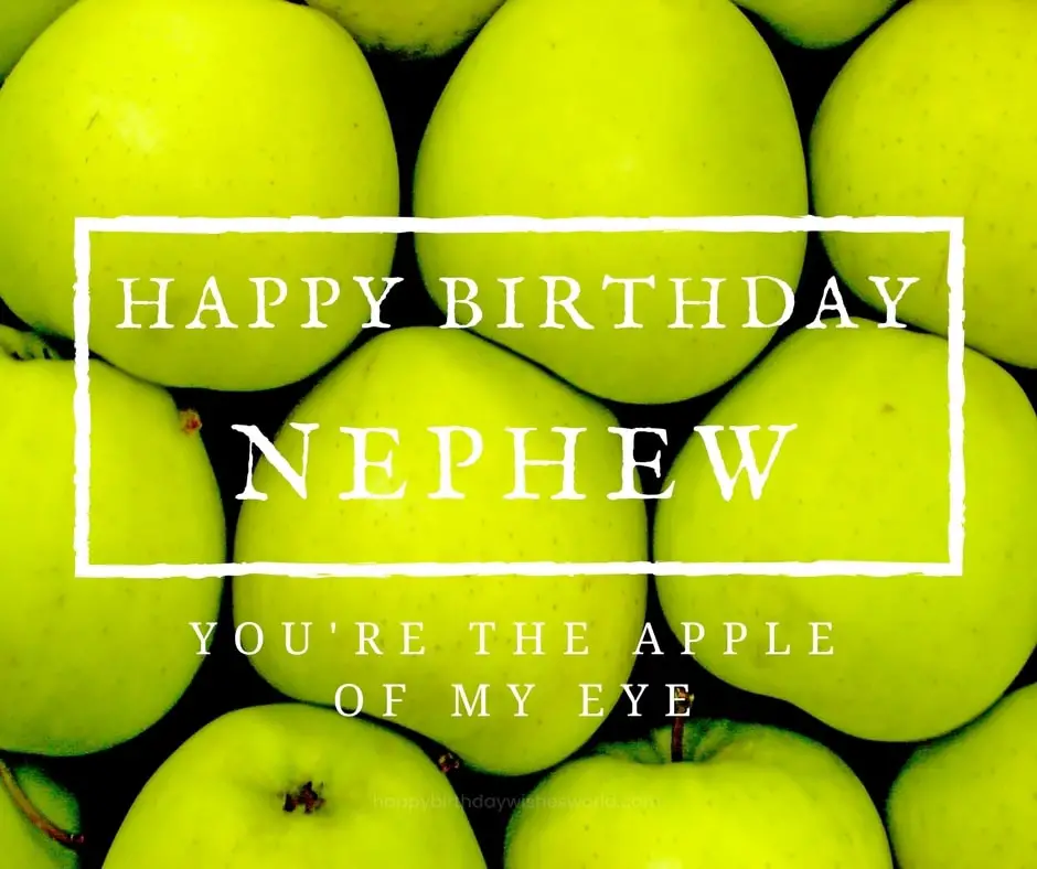 Happy birthday nephew you are the apple of my eye
