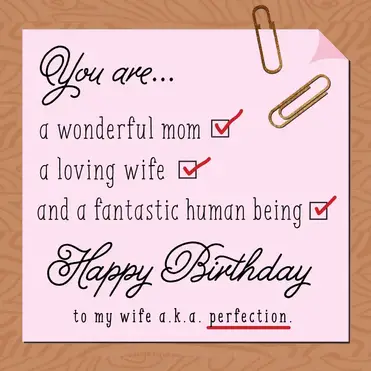 To My Lovely Wife On Your Birthday Card