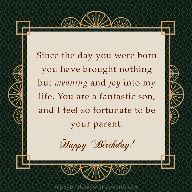 Happy birthday son meaning and joy