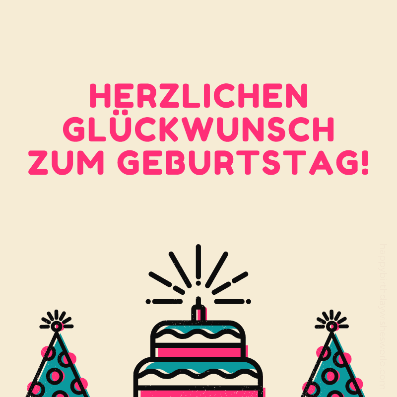 Happy birthday in German: Herzlichen Glückwunsch zum Geburtstag!
